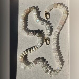 Encirkled Jewelry 14k gold Hand Beaded Necklace - Moonstone